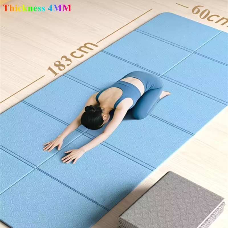 Pilates Yoga Mat Workout - Workouts Foldable PVC Folding Yoga 183x60x0.4cm