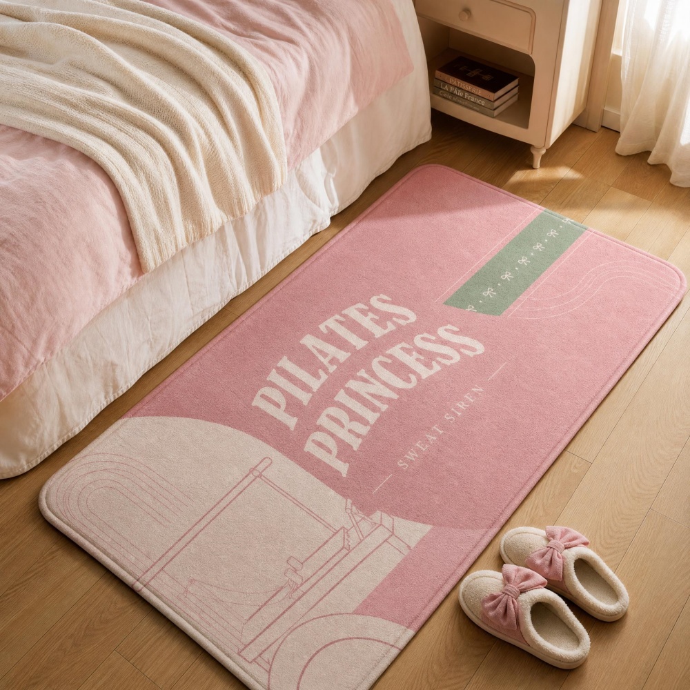Pilates Yoga Garage - Soft Flannel Rectangular Floor Rug Pink